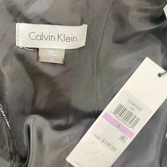 Calvin Klein Black Halter Neck Crepe Gown Size 6 - Picture 10 of 10